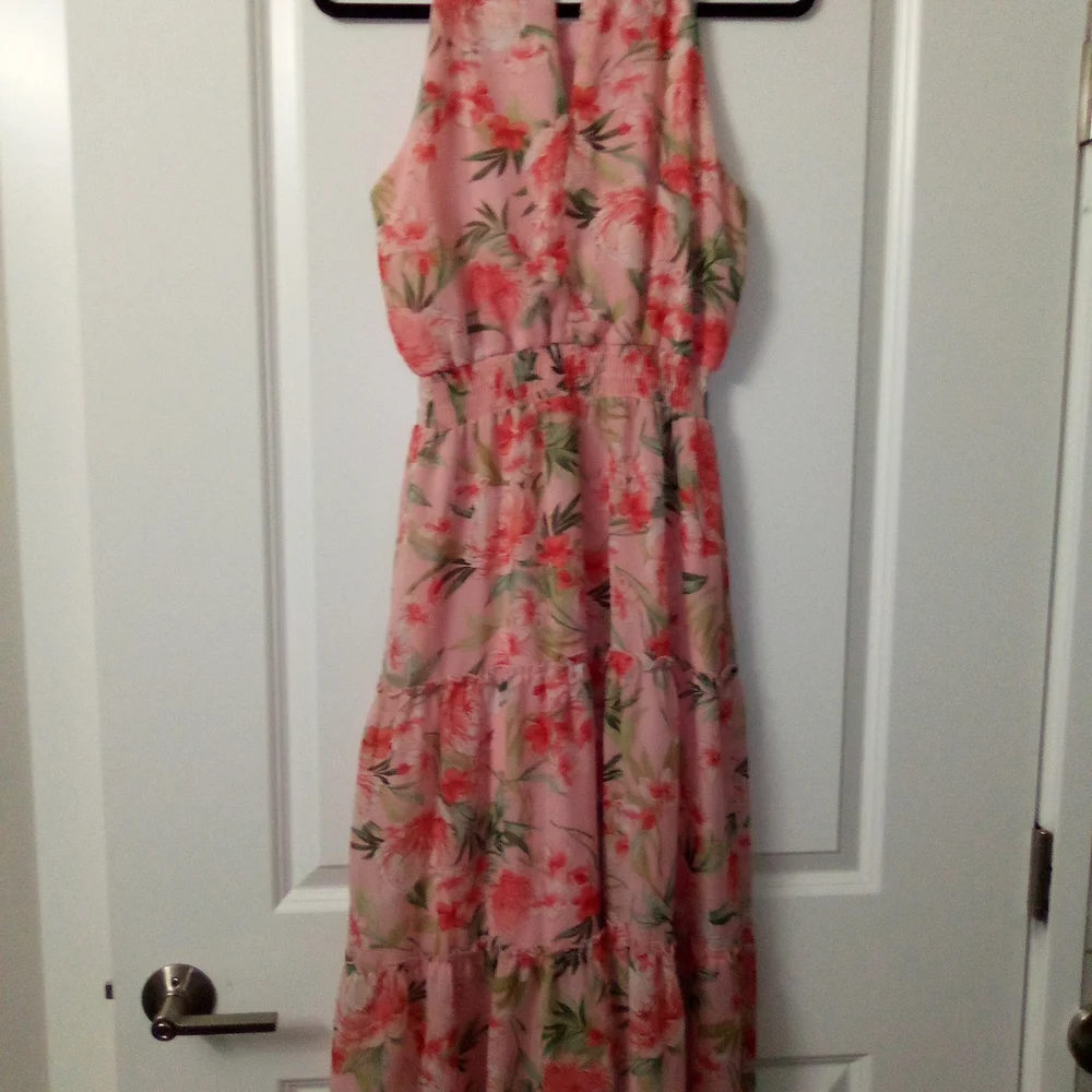 Stella & Julie Cottagecore Soft Color Palette Botanical Print Maxi Dress Size 6 - Picture 4 of 5
